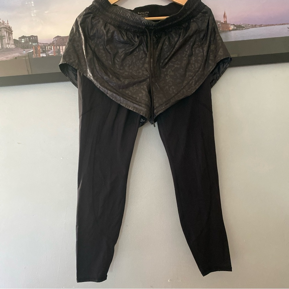 Athleta Black Rainier 2 in 1 Tights